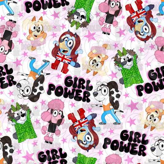 Girl Power Sisters (Checkered) - Seamless Pattern