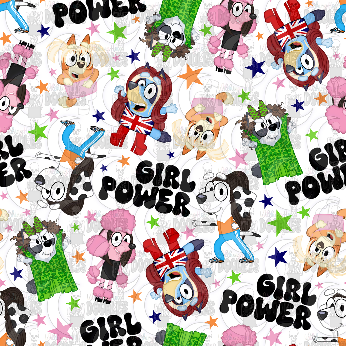 Girl Power Sisters - Seamless Pattern