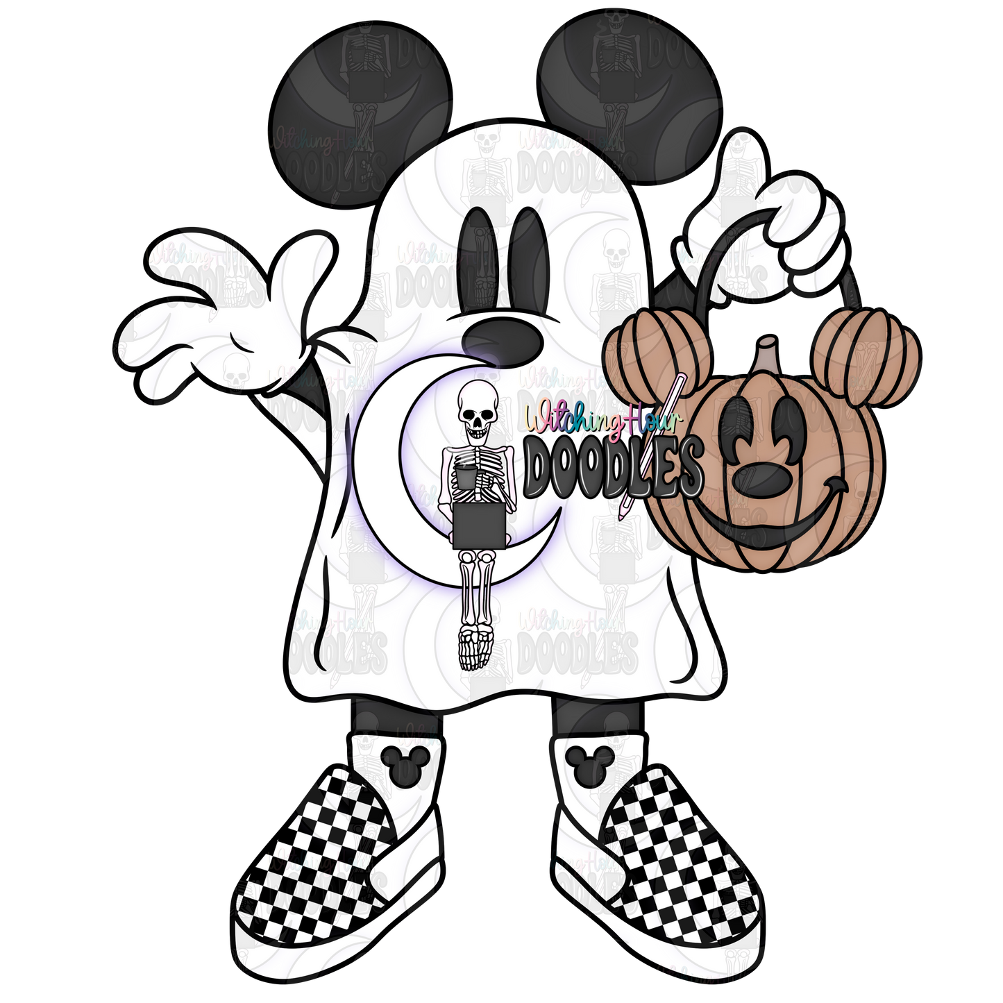 Ghost Mouse Black Ears (PNG)