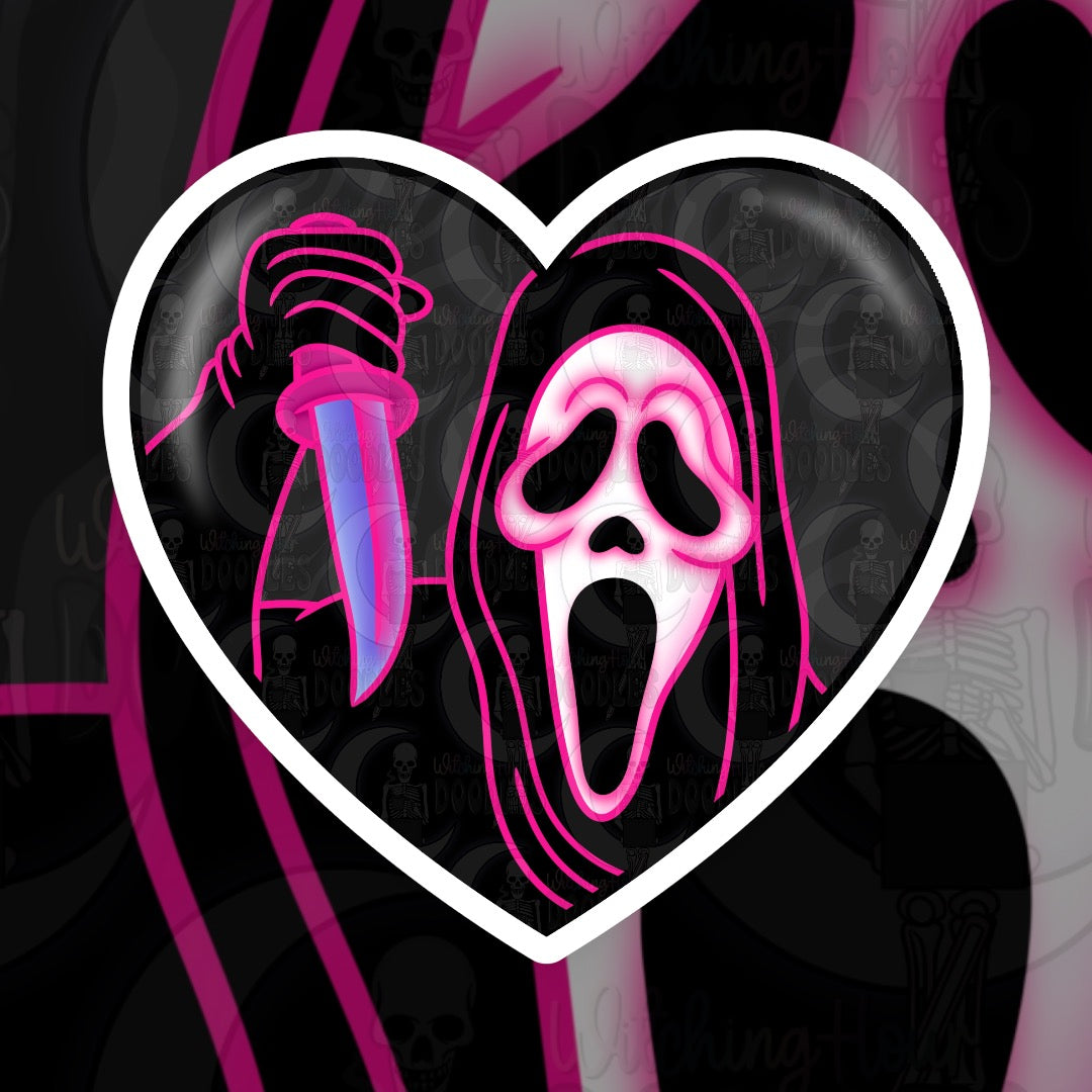 Ghostface Heart Die-Cut Sticker