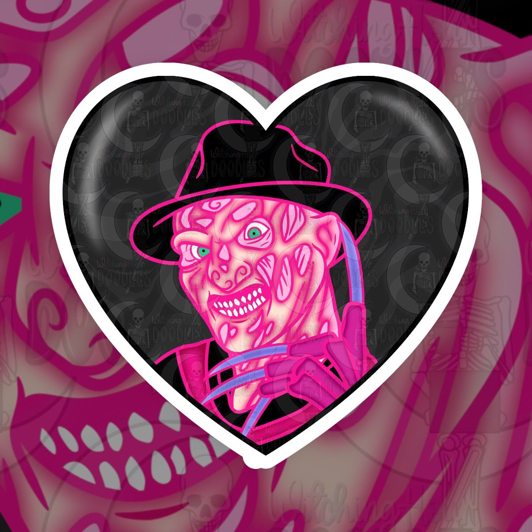 Freddy Heart Die-Cut Sticker