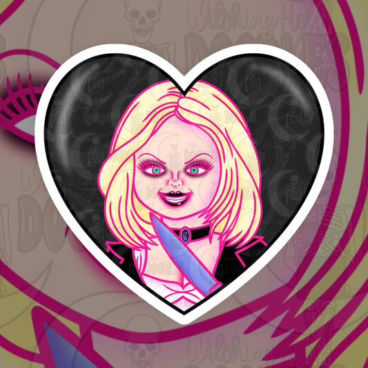 Bride of Chucky Heart Die-Cut Sticker