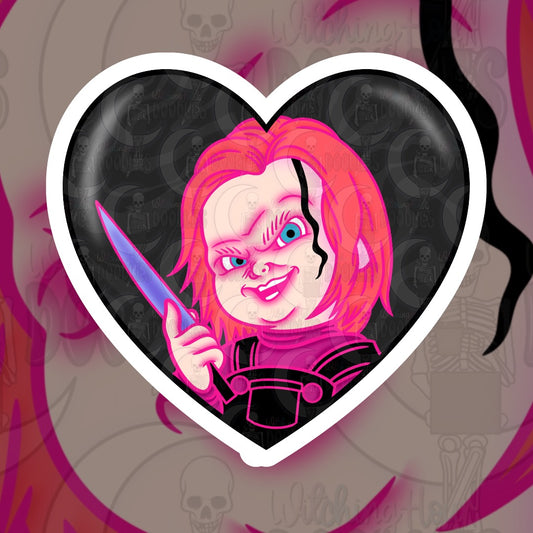 Chucky Heart Die-Cut Sticker