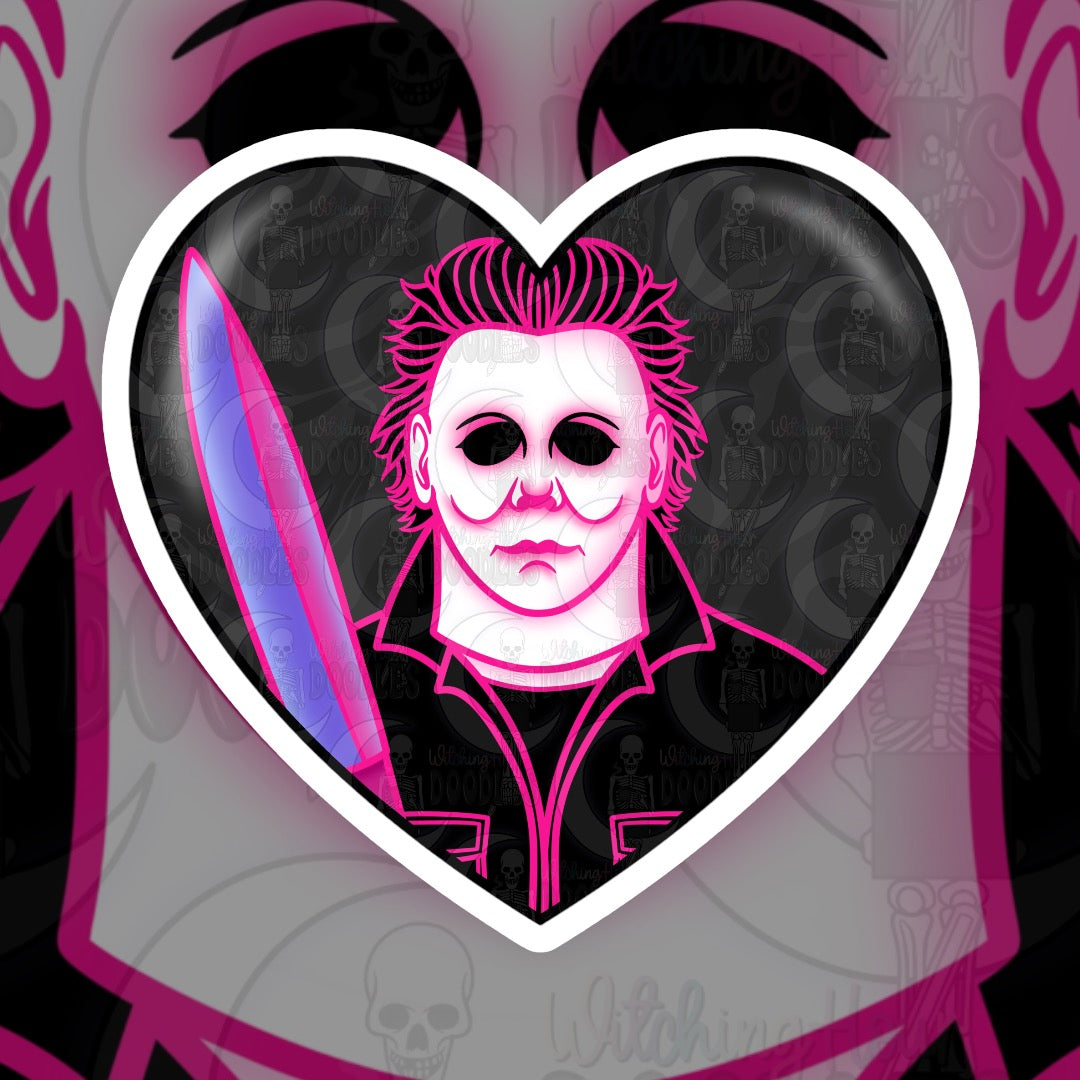 Michael Myers Heart Die-Cut Sticker