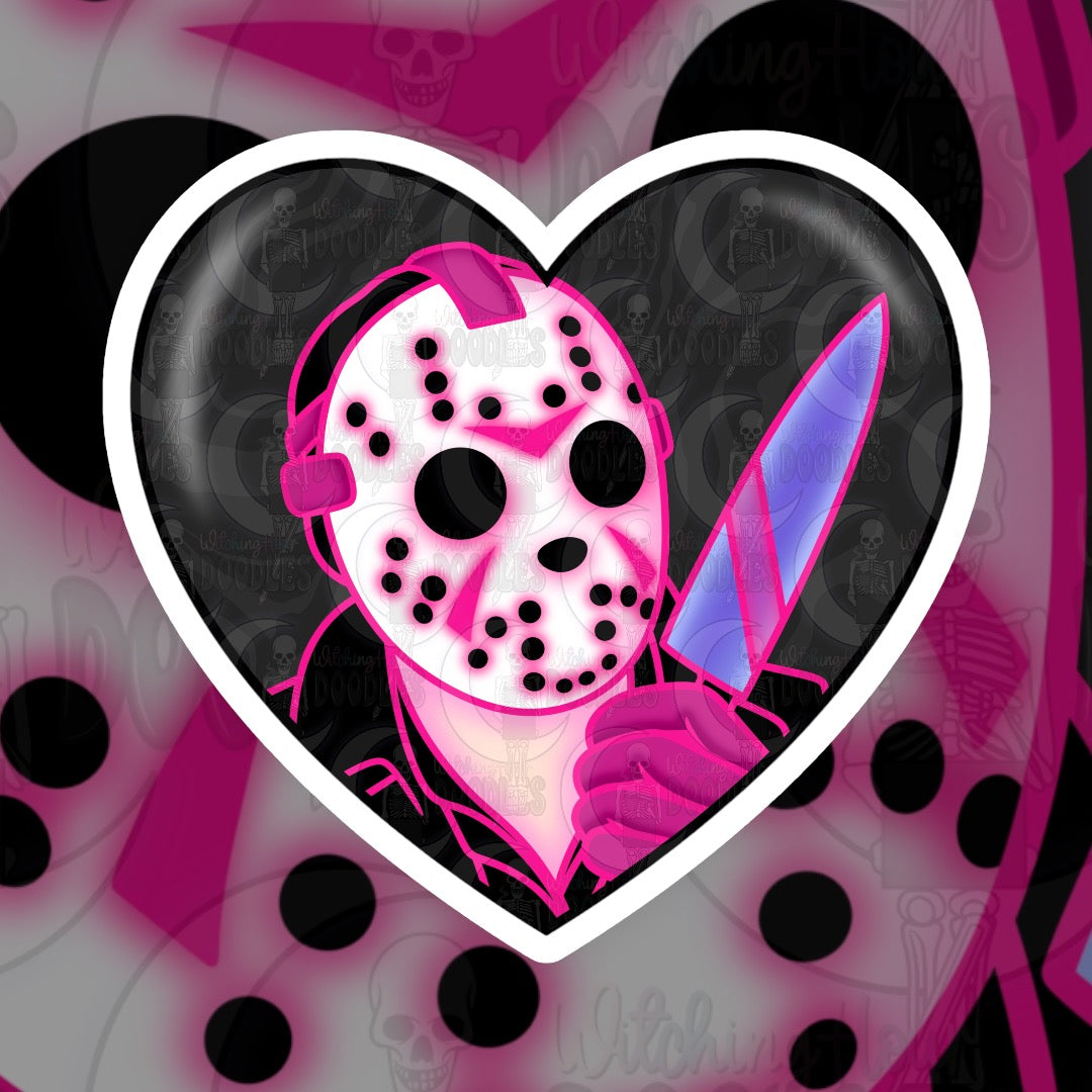 Jason Vorhees Heart Die-Cut Sticker