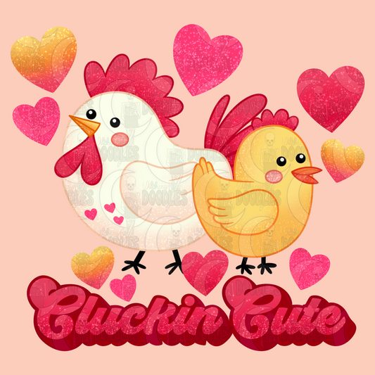 Cluckin' Cute Chickens Pink (PNG)