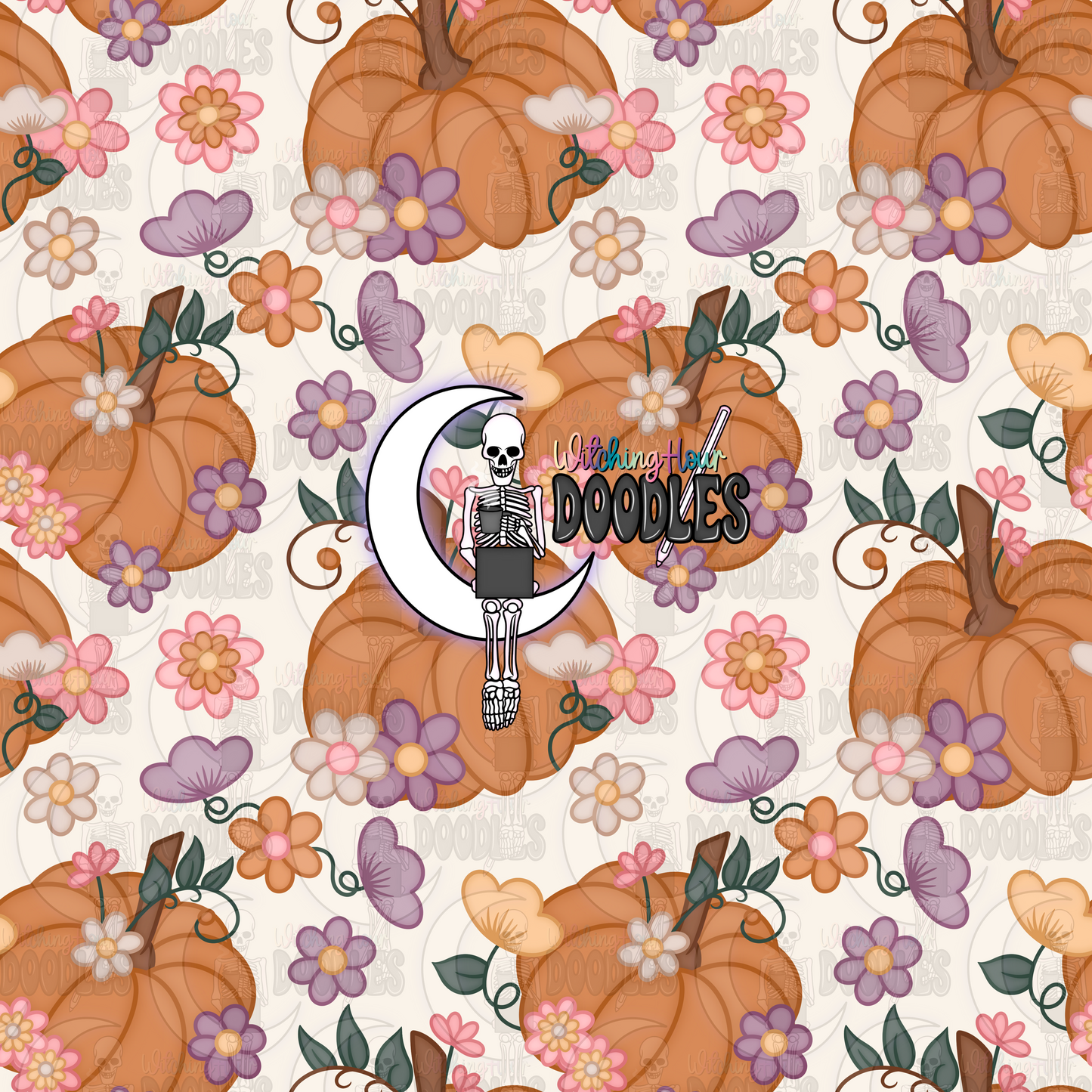 Floral Pumpkins (Seamless)