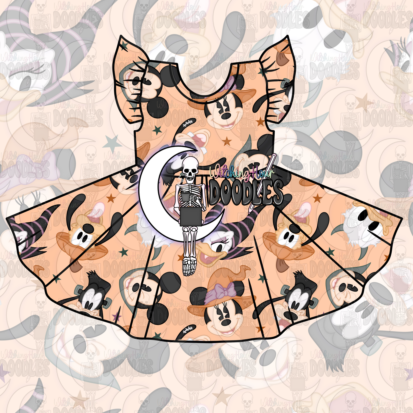 Mouse & Friends Halloween Orange (Seamless)