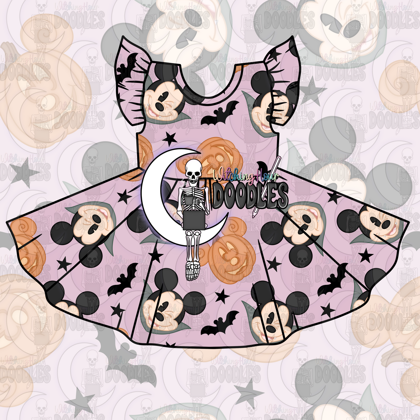 Mr. Mouse Halloween Purple (Seamless)