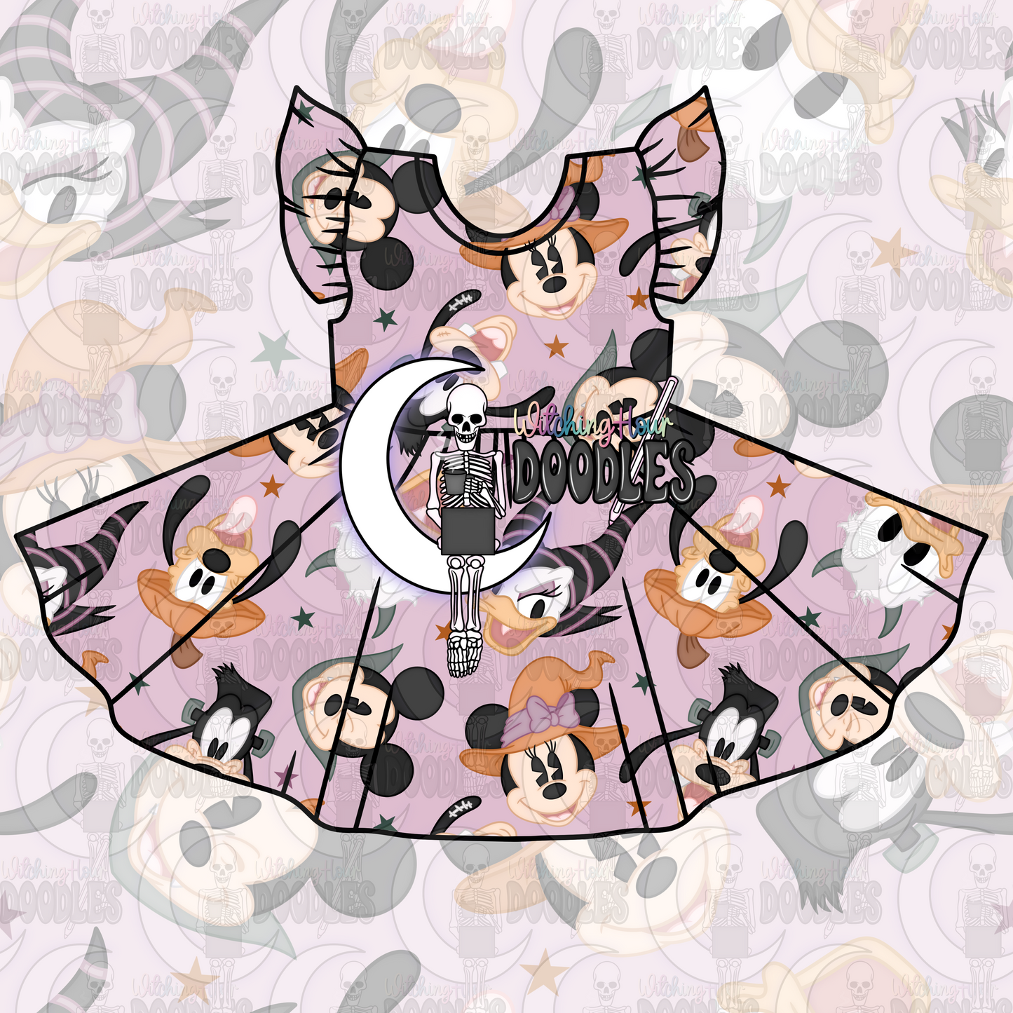 Mouse & Friends Halloween Purple (Seamless)