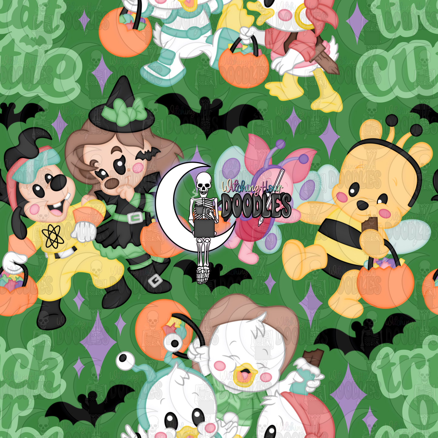 Trick or Treat Cuties Green (Seamless)