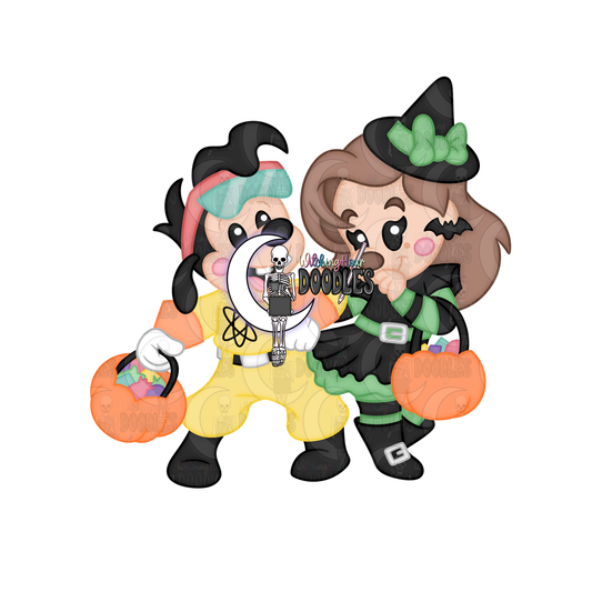 Trick or Treat Cuties - Max & Roxanne (PNG)