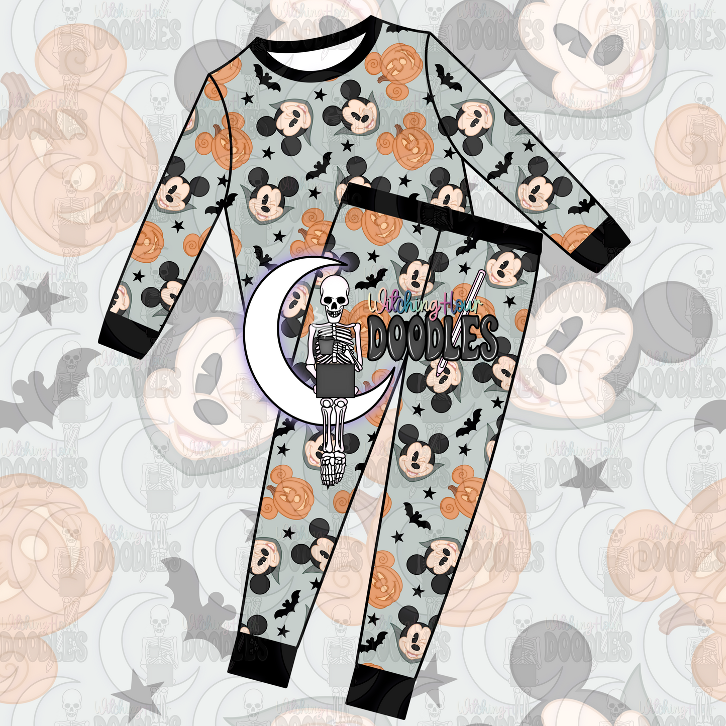 Mr. Mouse Halloween Green (Seamless)