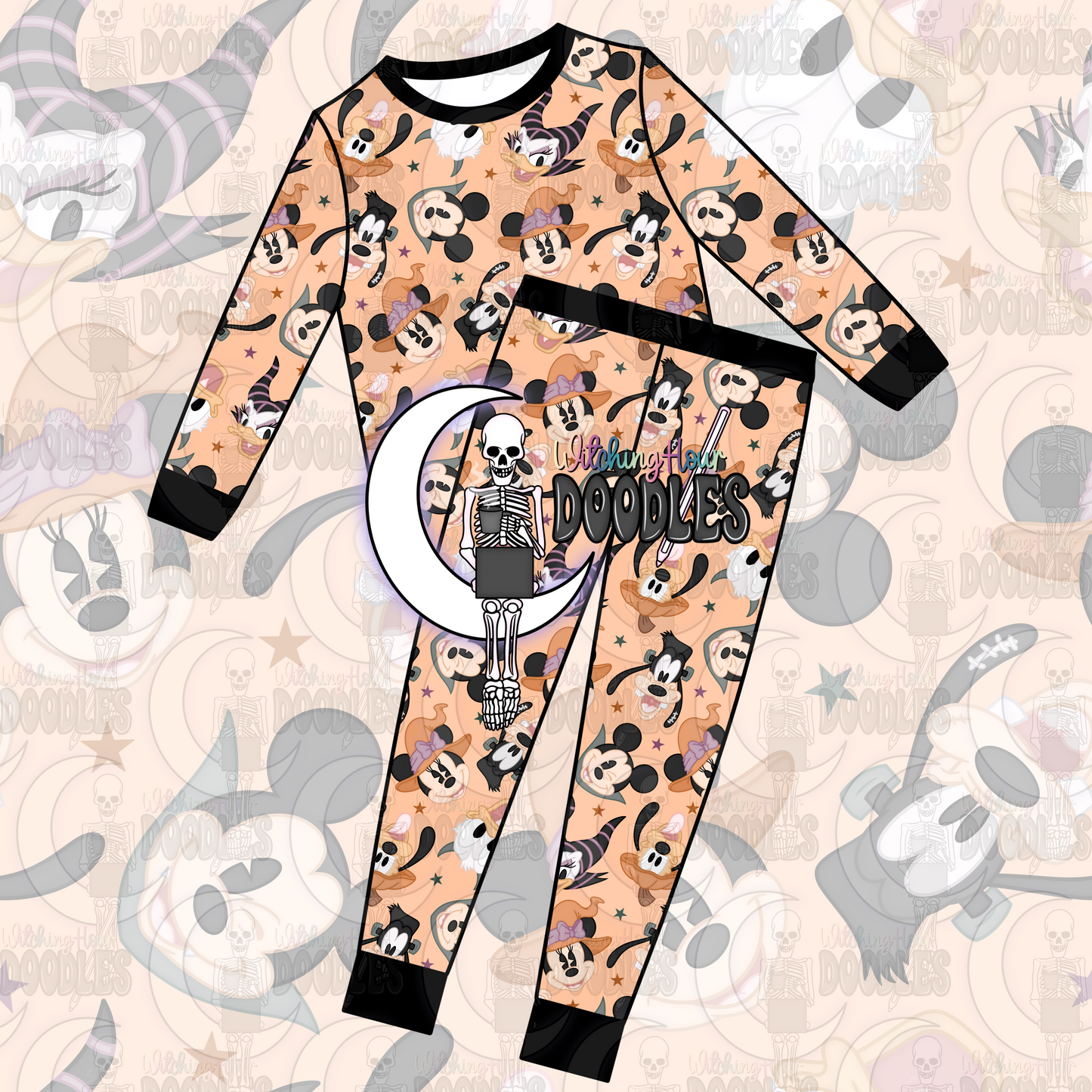 Mouse & Friends Halloween Orange (Seamless)