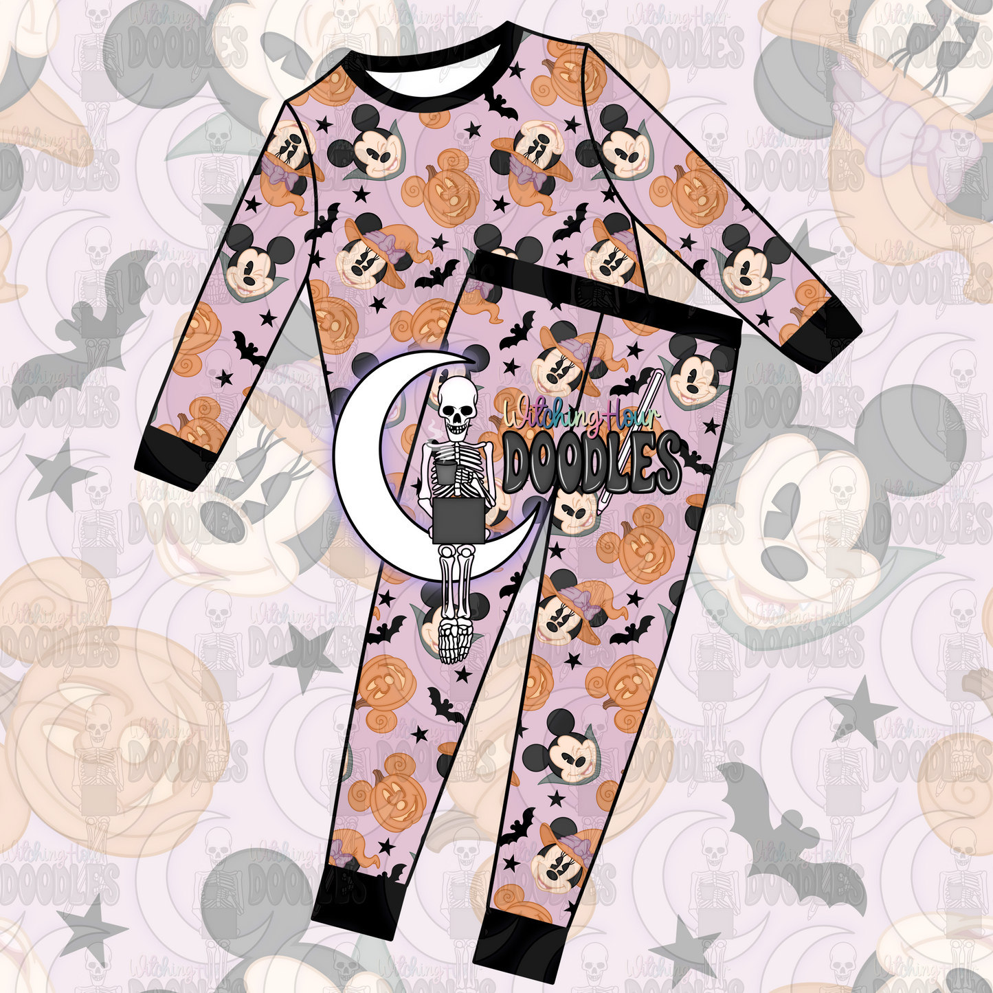 Mr. & Mrs. Mouse Halloween Purple (Seamless)