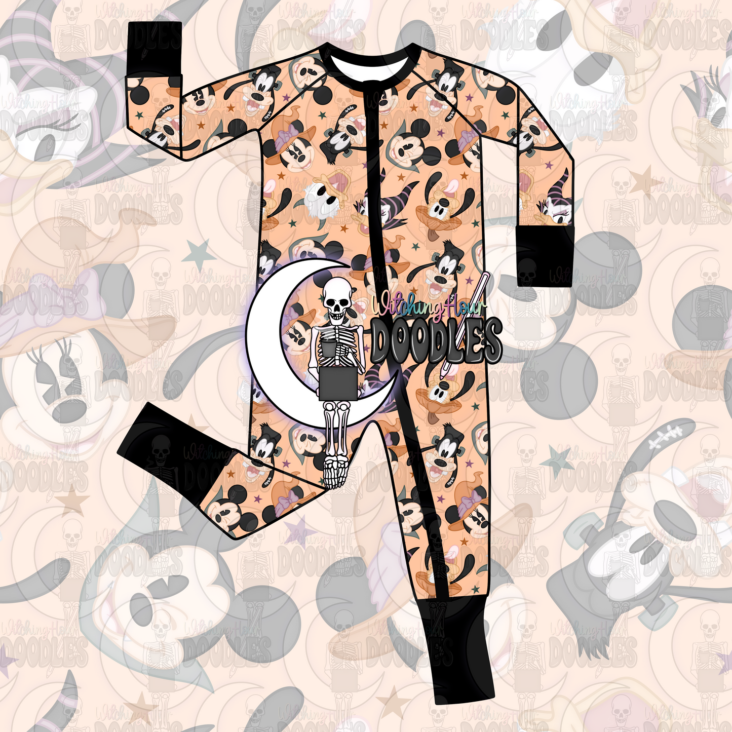 Mouse & Friends Halloween Orange (Seamless)