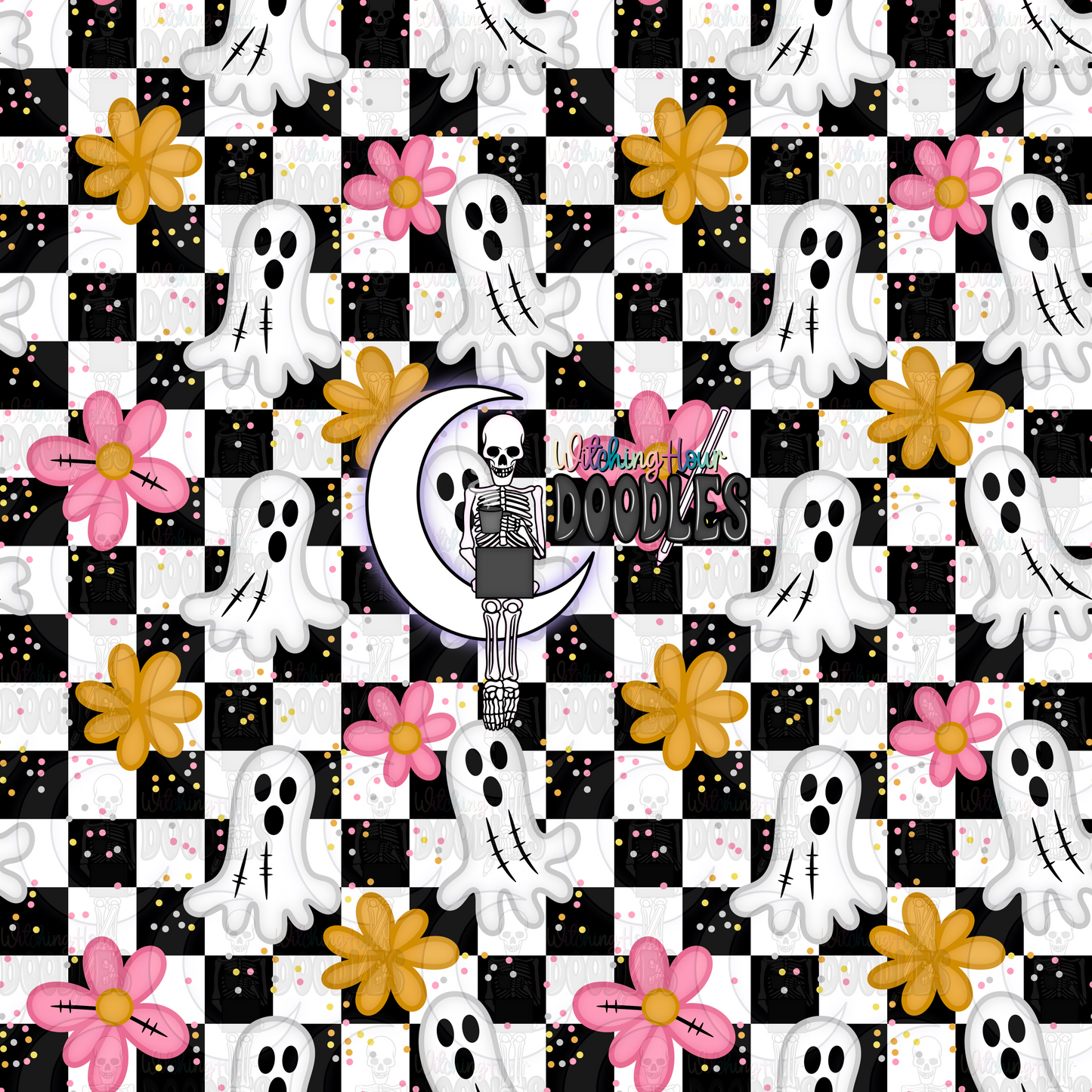 Checkered Ghosts (Seamless)