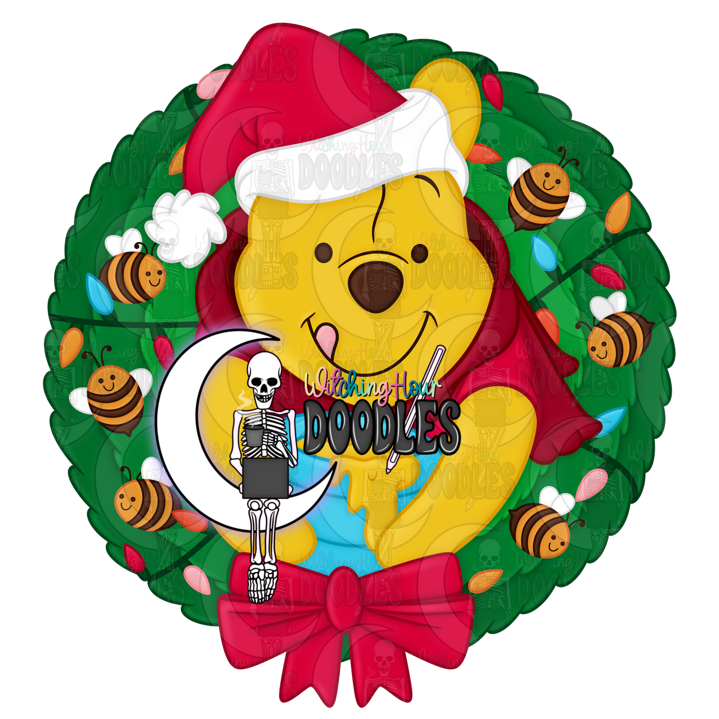 Winnie Christmas Wreath (2 PNGs)