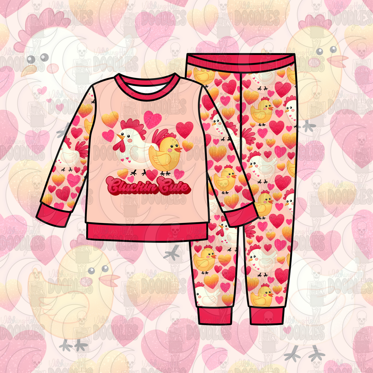 Cluckin' Cute Chickens Pink (Seamless)