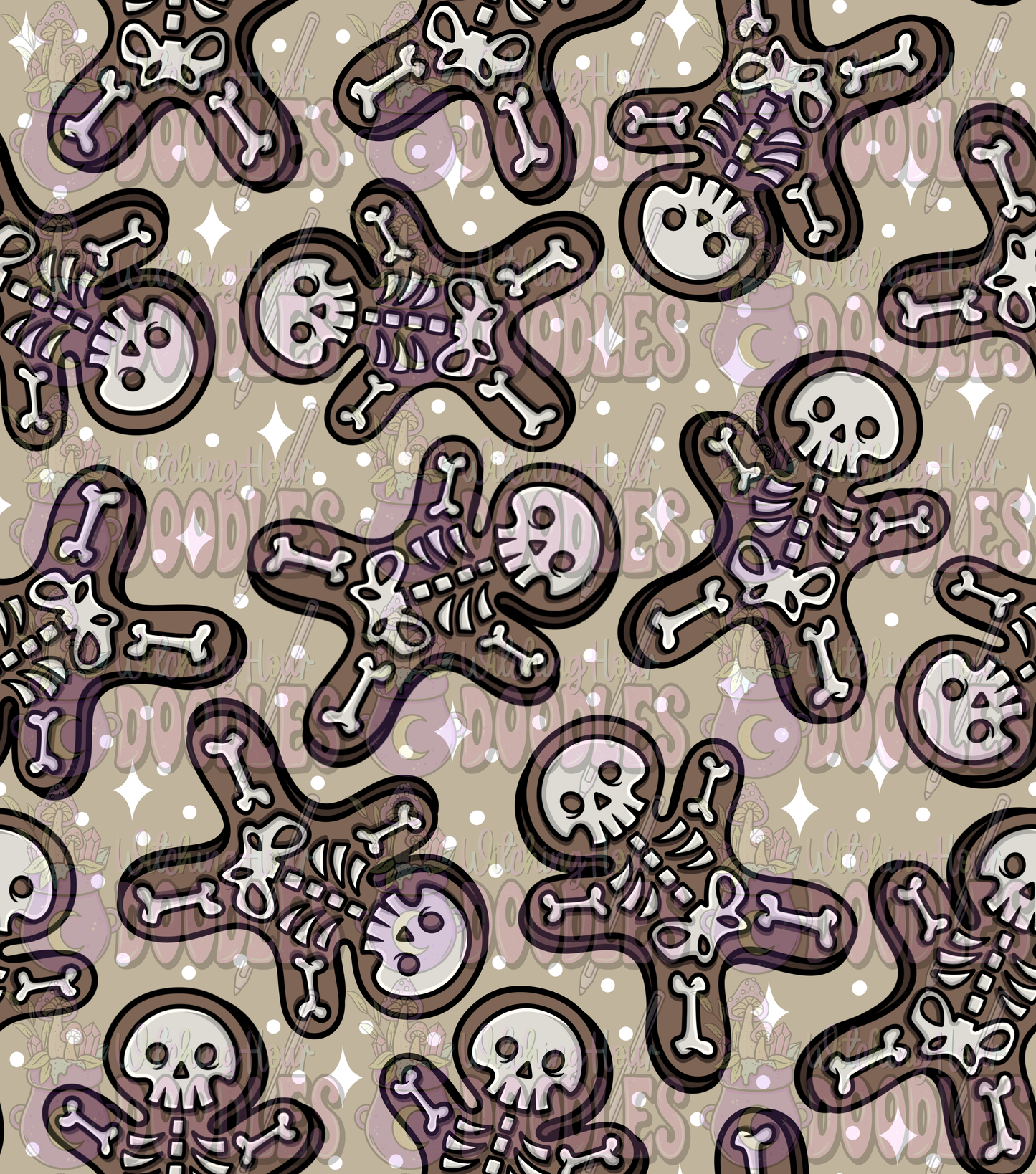 Skeleton Gingerbread - Seamless