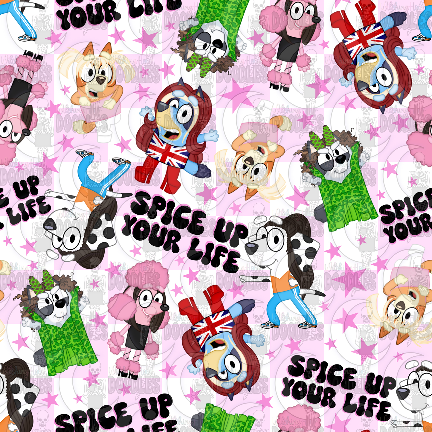 Spice Up Your Life Dog (Checkered) - Seamless