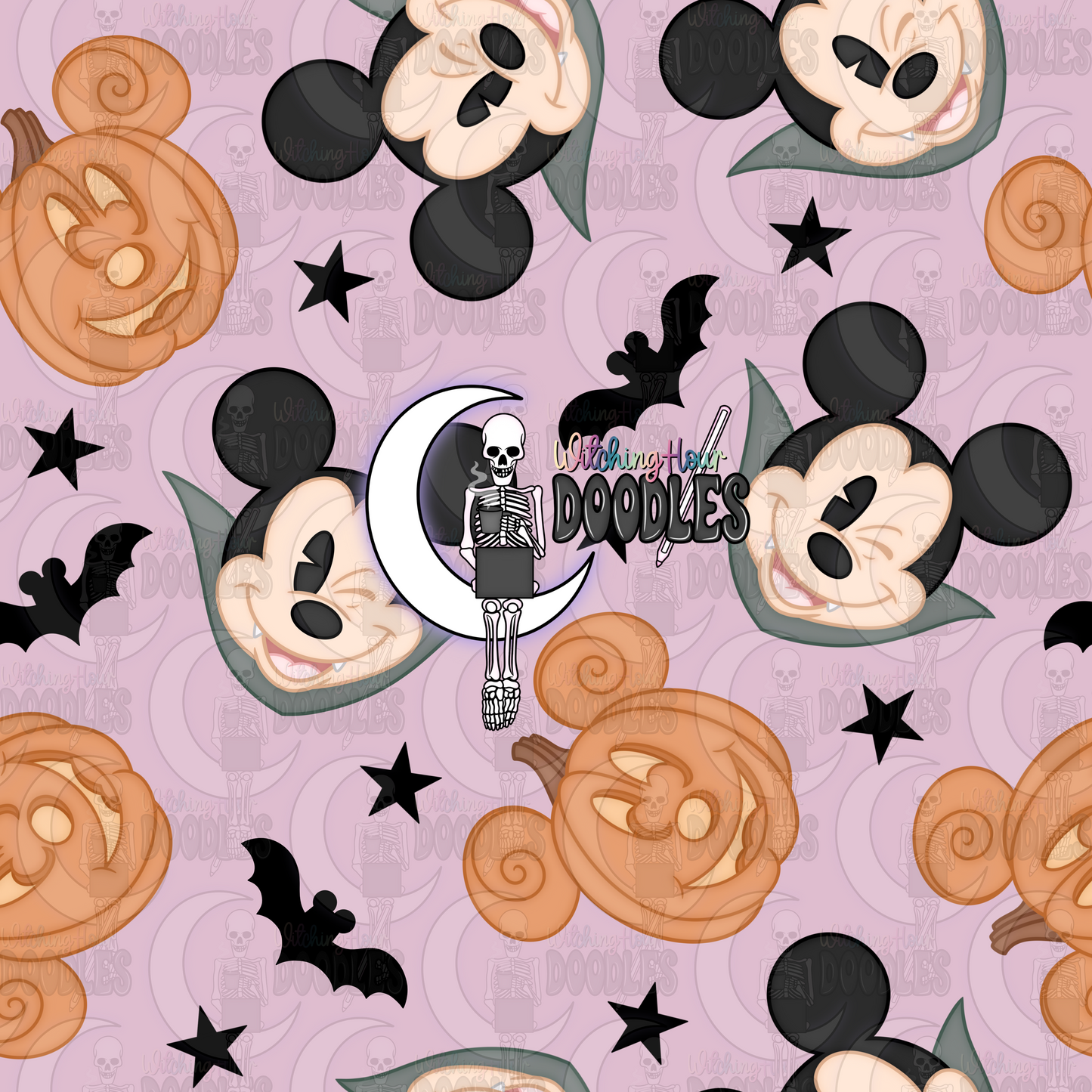 Mr. Mouse Halloween Purple (Seamless)