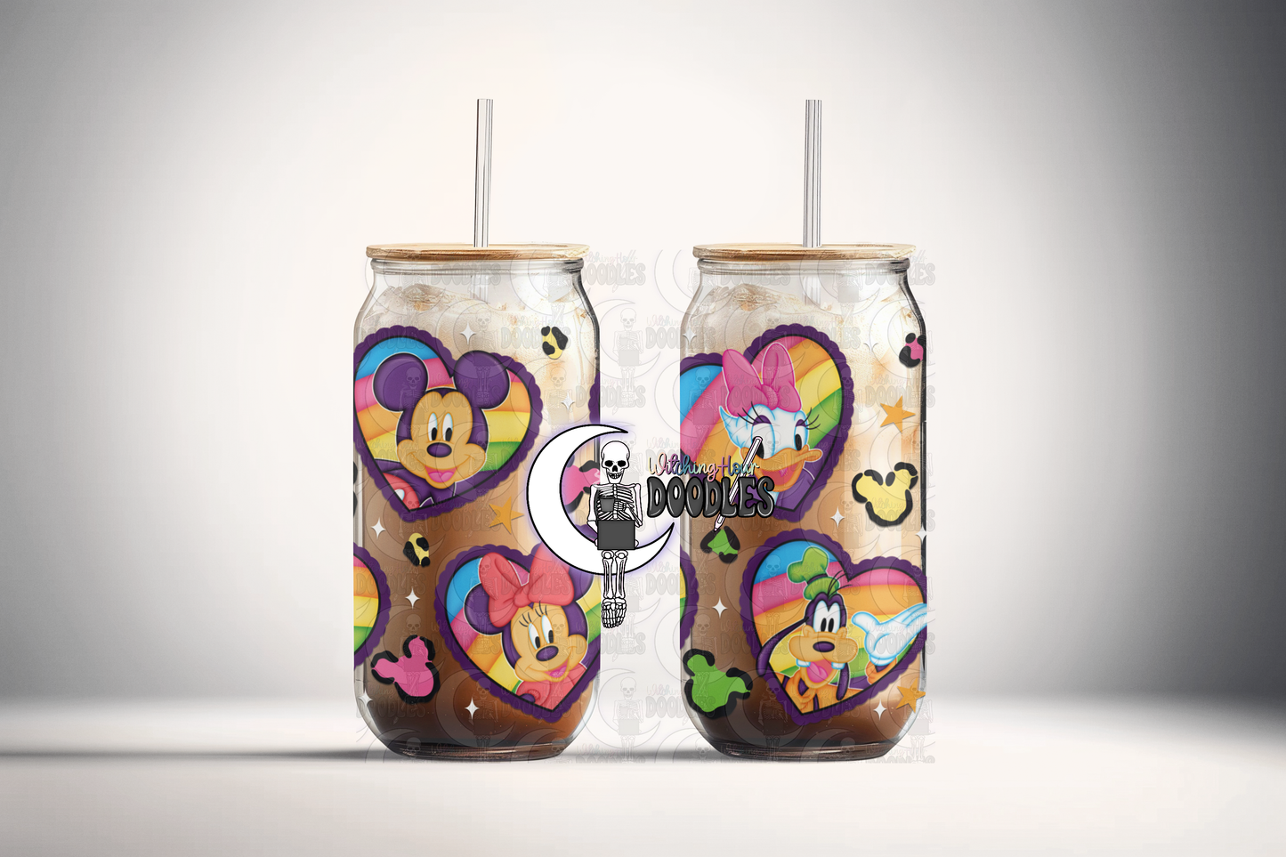 16oz Glass Can LF Mouse and Friends (Cup Wrap)