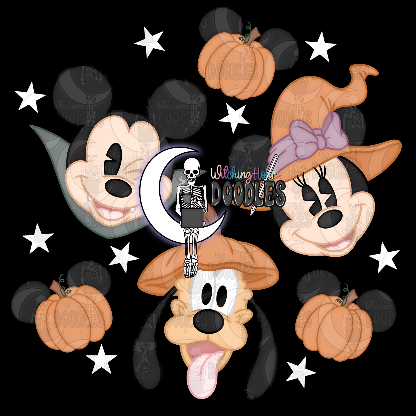 Mouse & Friends Halloween (PNG)