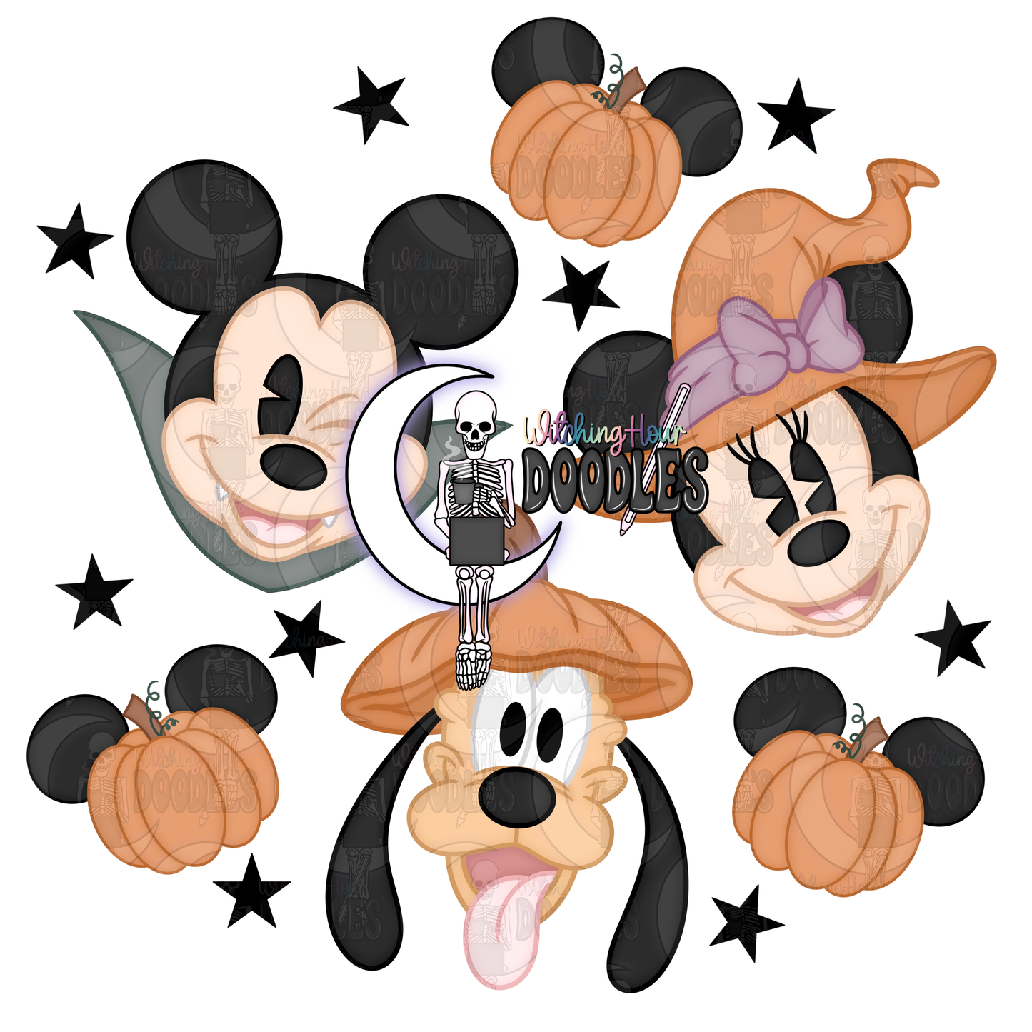 Mouse & Friends Halloween (PNG)